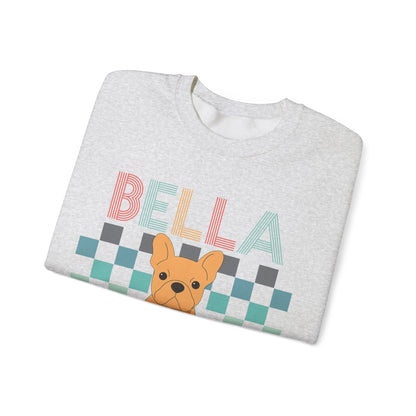 Fawn French Bulldog Retro Checkered Sweatshirt