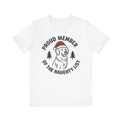 Golden Retriever Naughty List TShirt