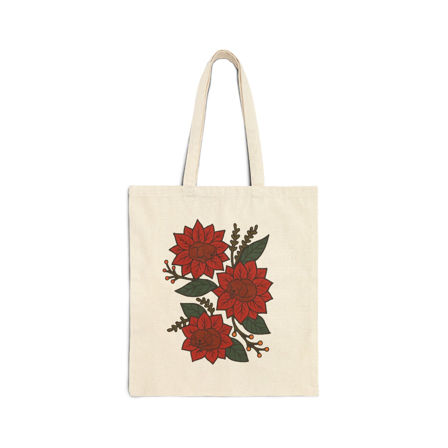 Ruby Cavalier Holiday Flower Sleeping Tote Bag