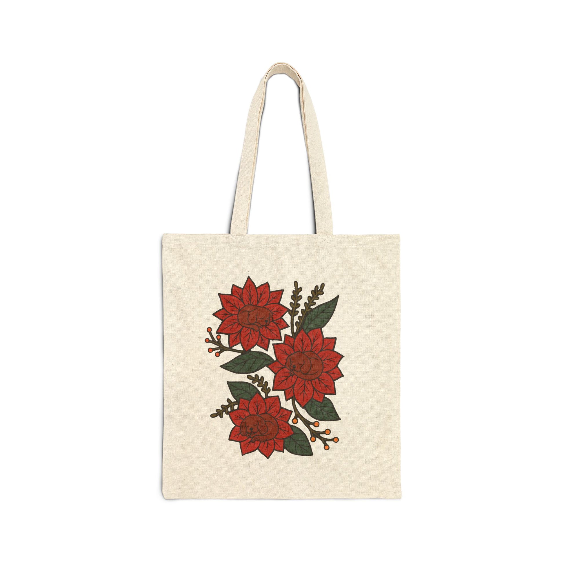 Ruby Cavalier Holiday Flower Sleeping Tote Bag
