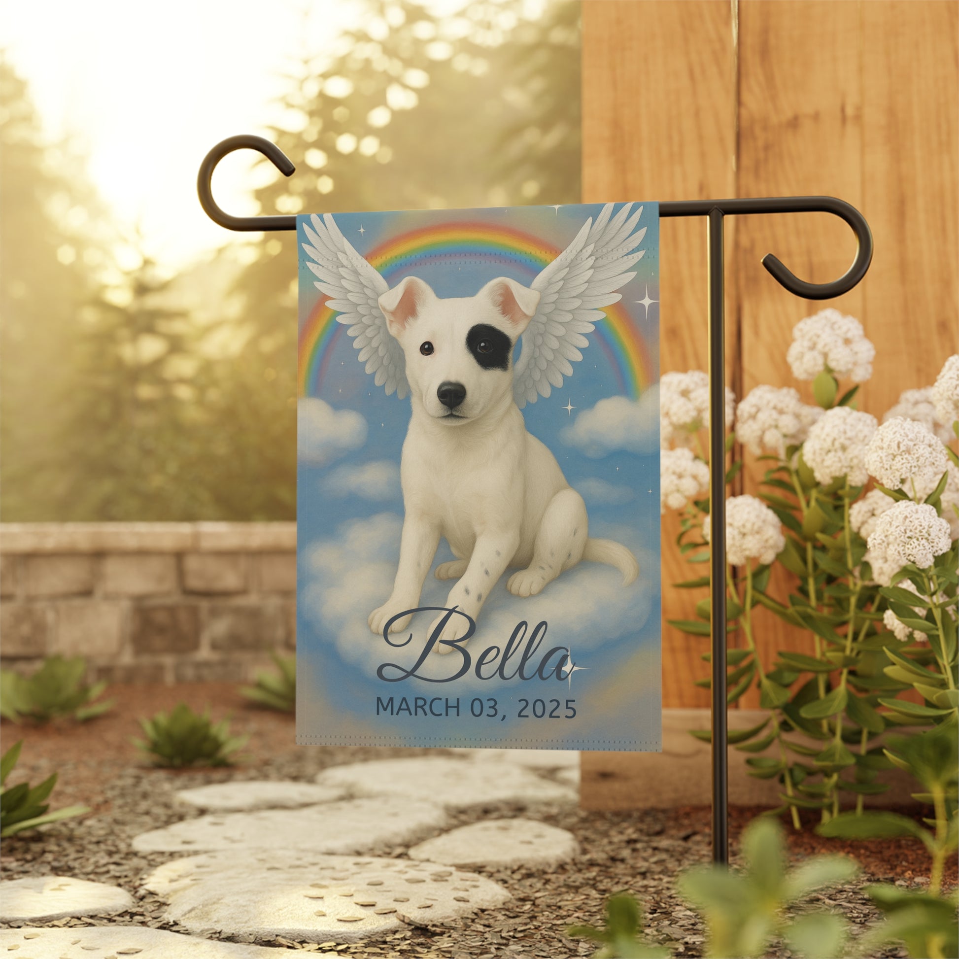 Custom Mutt Angel Garden Flag