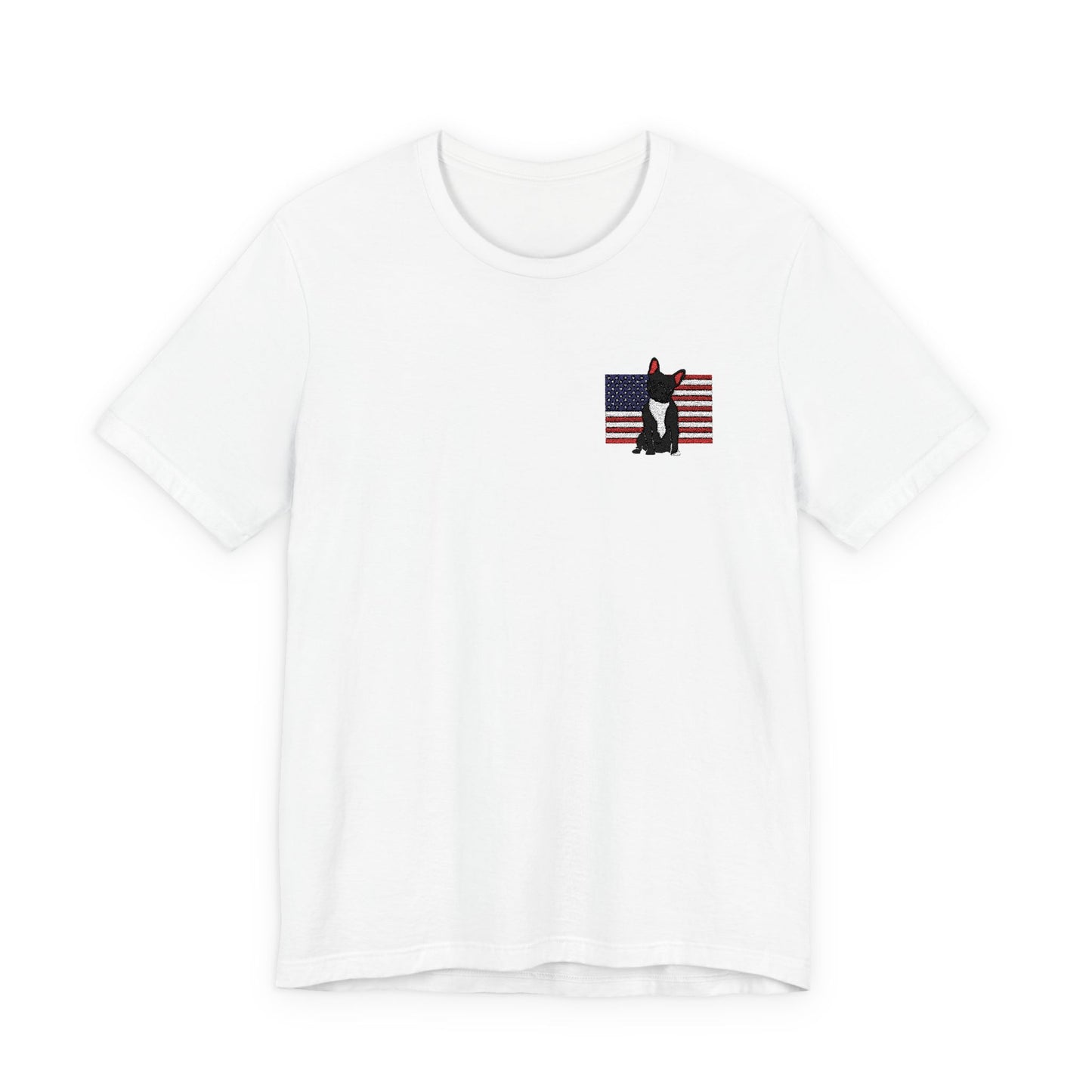 Embroidered Flag Black Frenchie TShirt