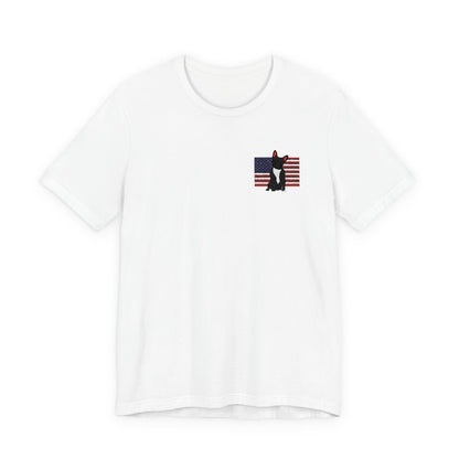 Embroidered Flag Black Frenchie TShirt