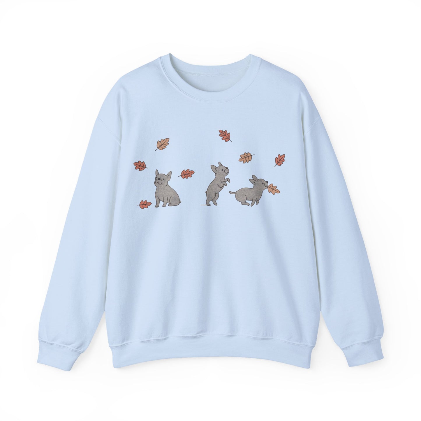 Black French Bulldog Chasing Leaves Sweatshirt