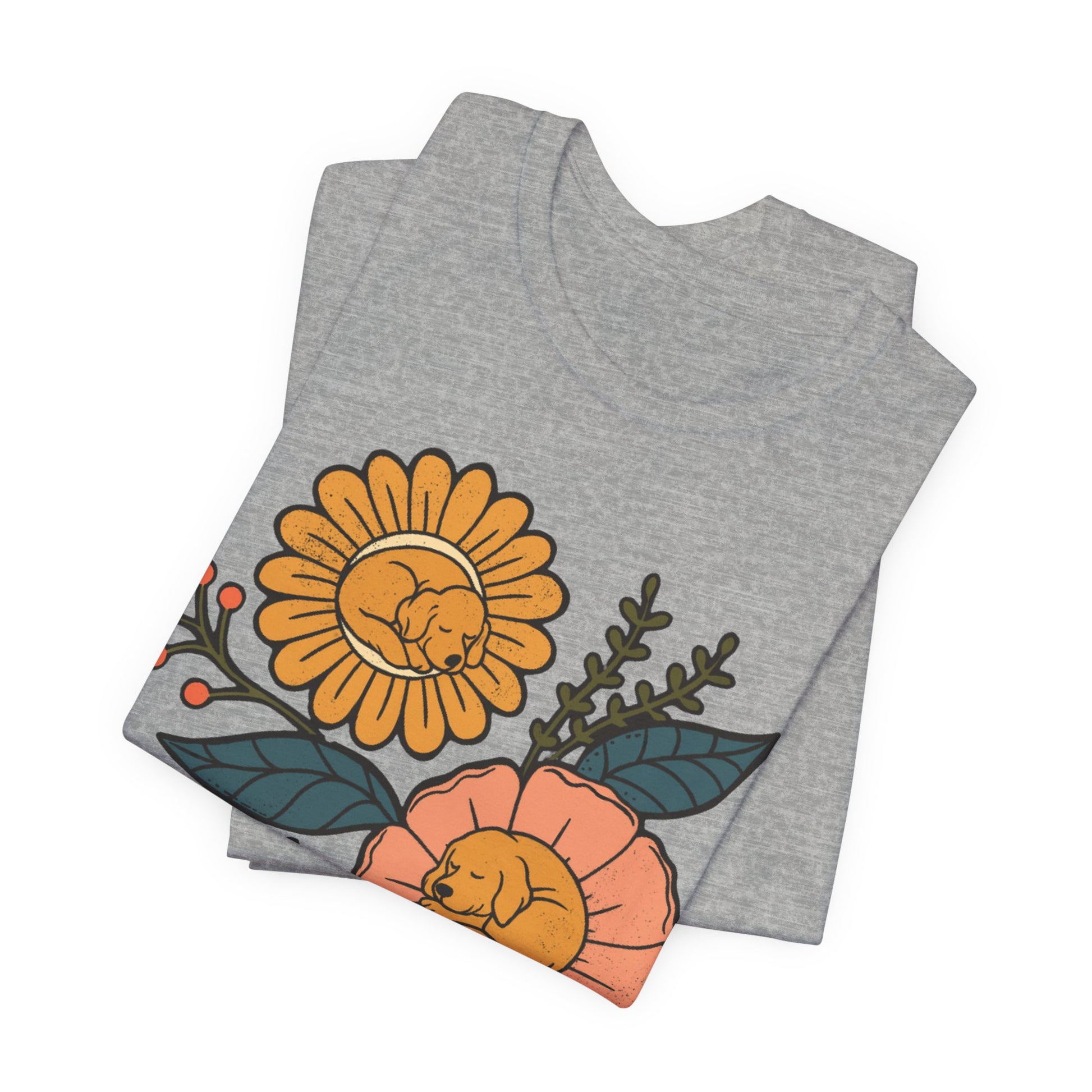 Golden Retriever Sleeping Flowers TShirt
