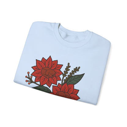 Ruby Cavalier Christmas Flower Sweatshirt