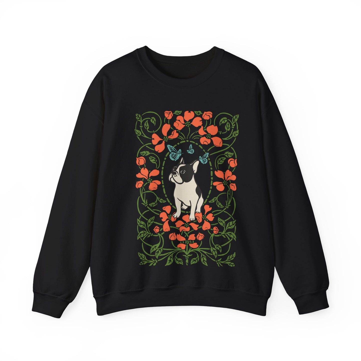 Piebald French Bulldog Butterfly Frame Sweatshirt