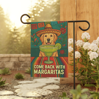 Golden Retriever Cinco de Mayo Garden Flag