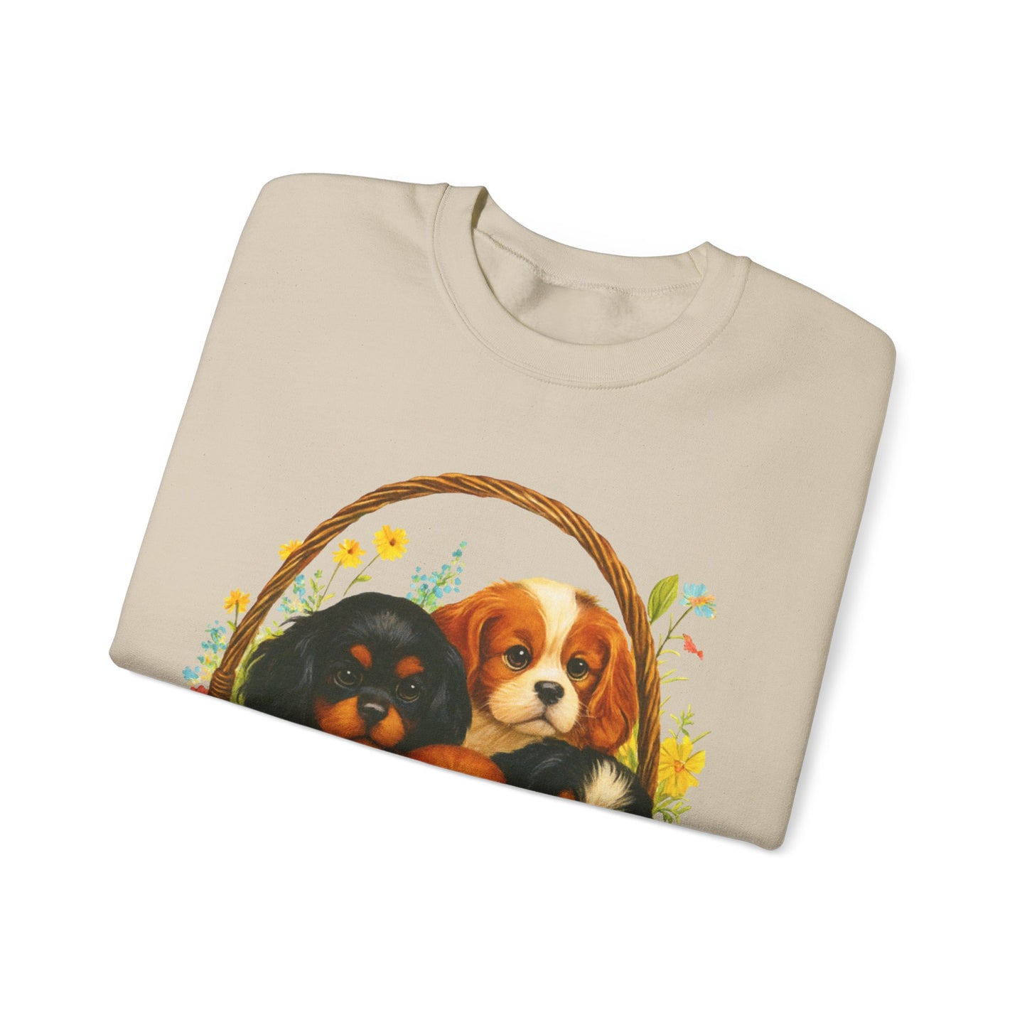 Cavalier Puppy Basket Sweatshirt