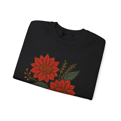 Ruby Cavalier Christmas Flower Sweatshirt