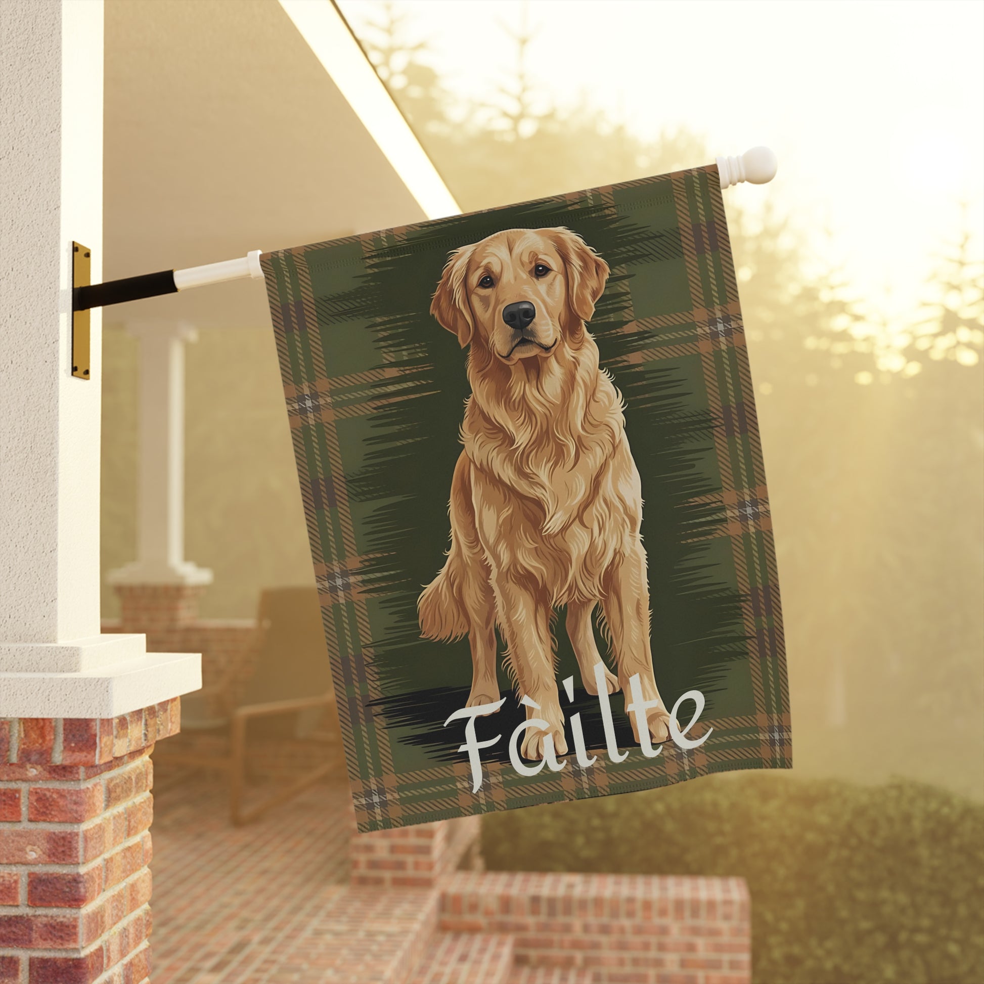 Golden Retriever Scottish Welcome Garden Flag