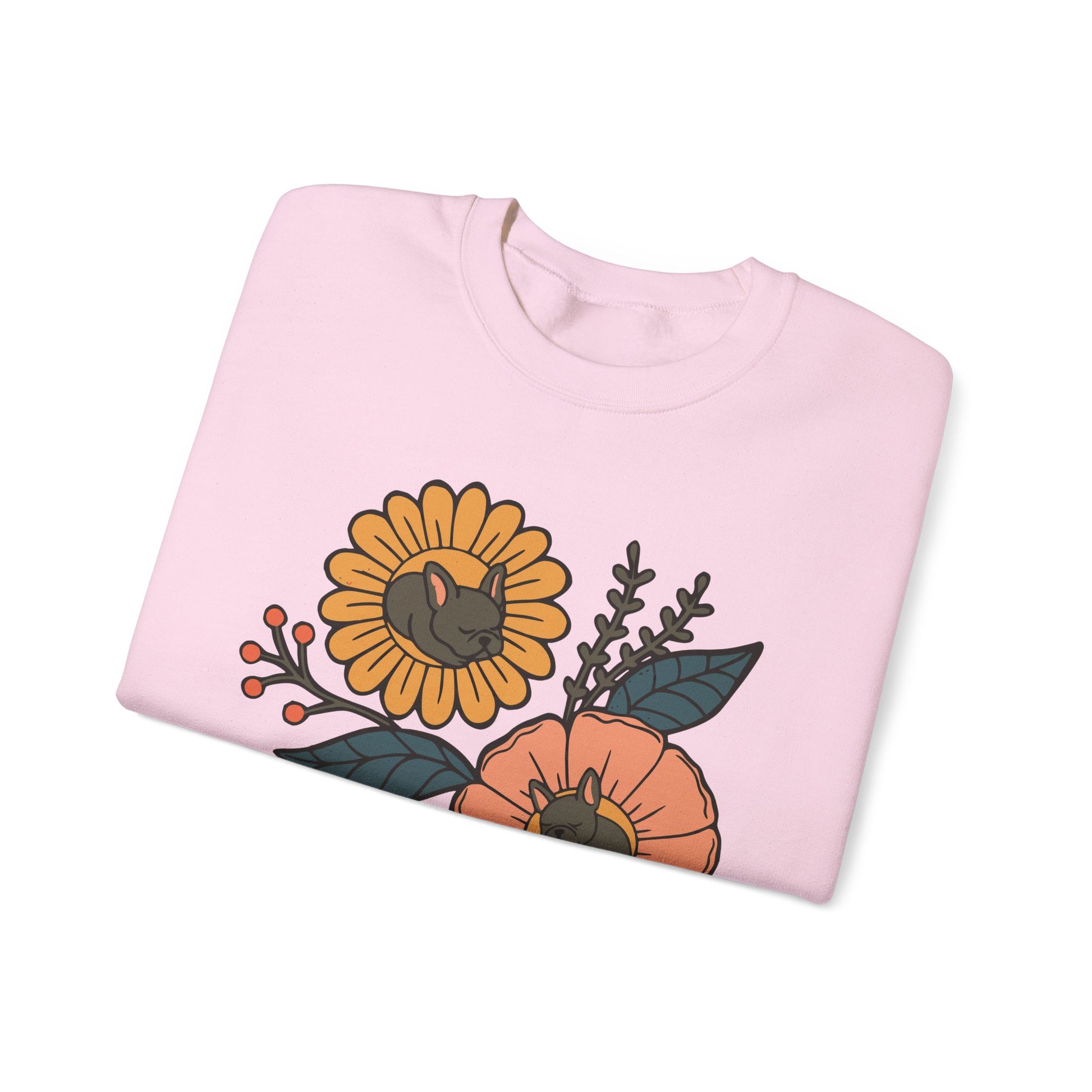 Black Frenchie Sleeping Flowers Sweatshirt