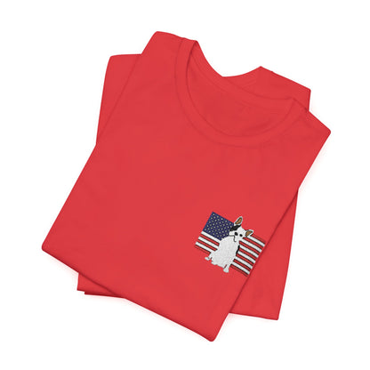 Embroidered Flag Piebald Frenchie TShirt