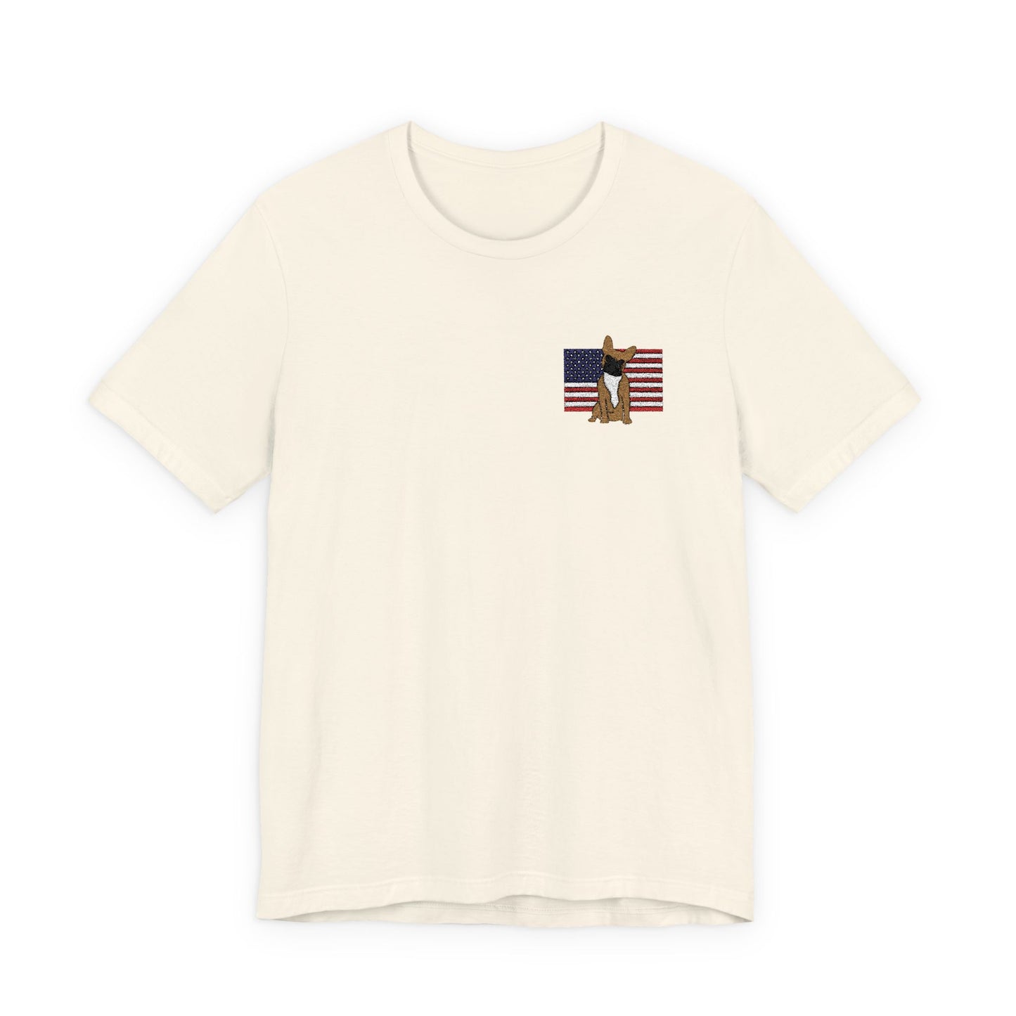 Embroidered Flag Fawn Frenchie TShirt