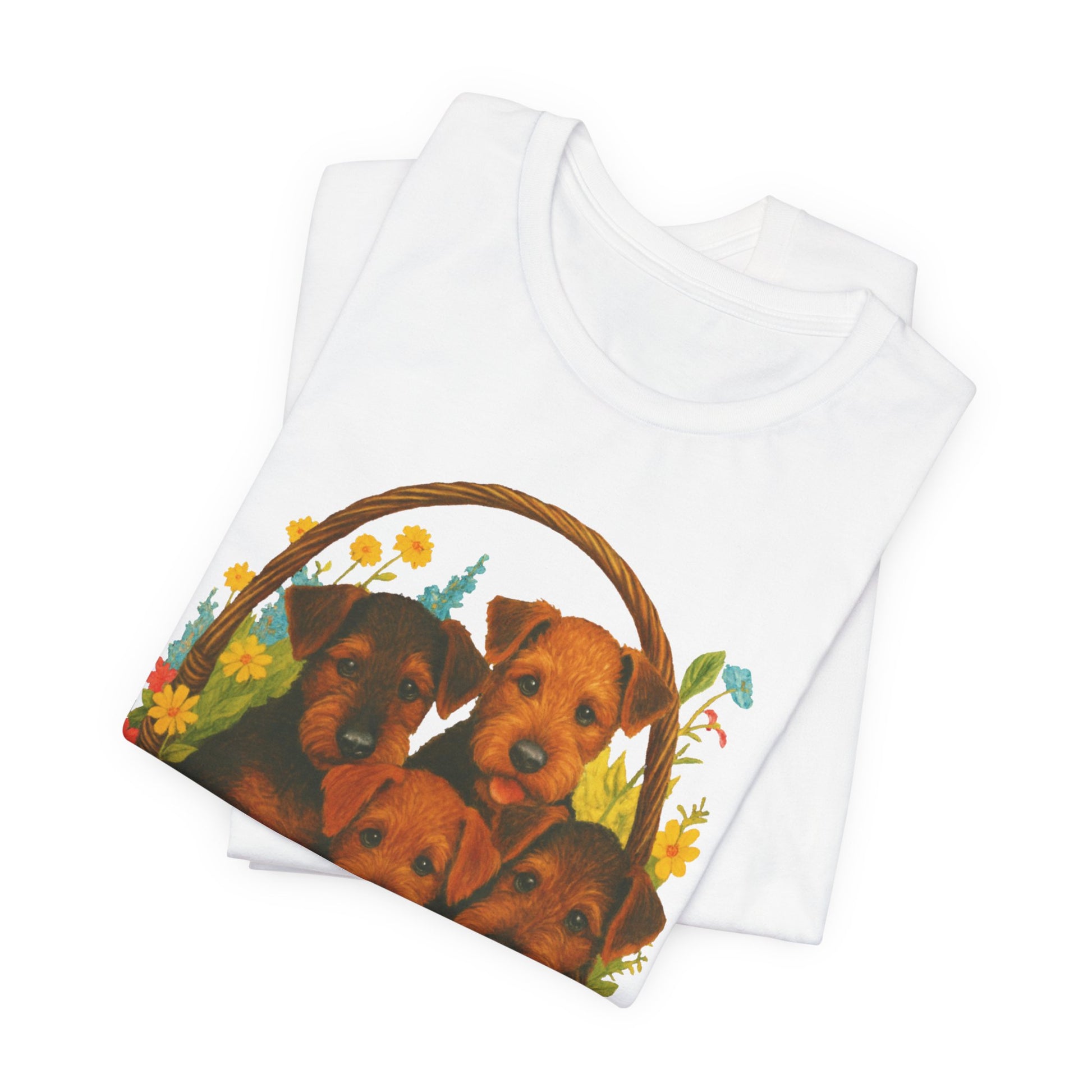 Airedale Terrier Puppy Basket TShirt