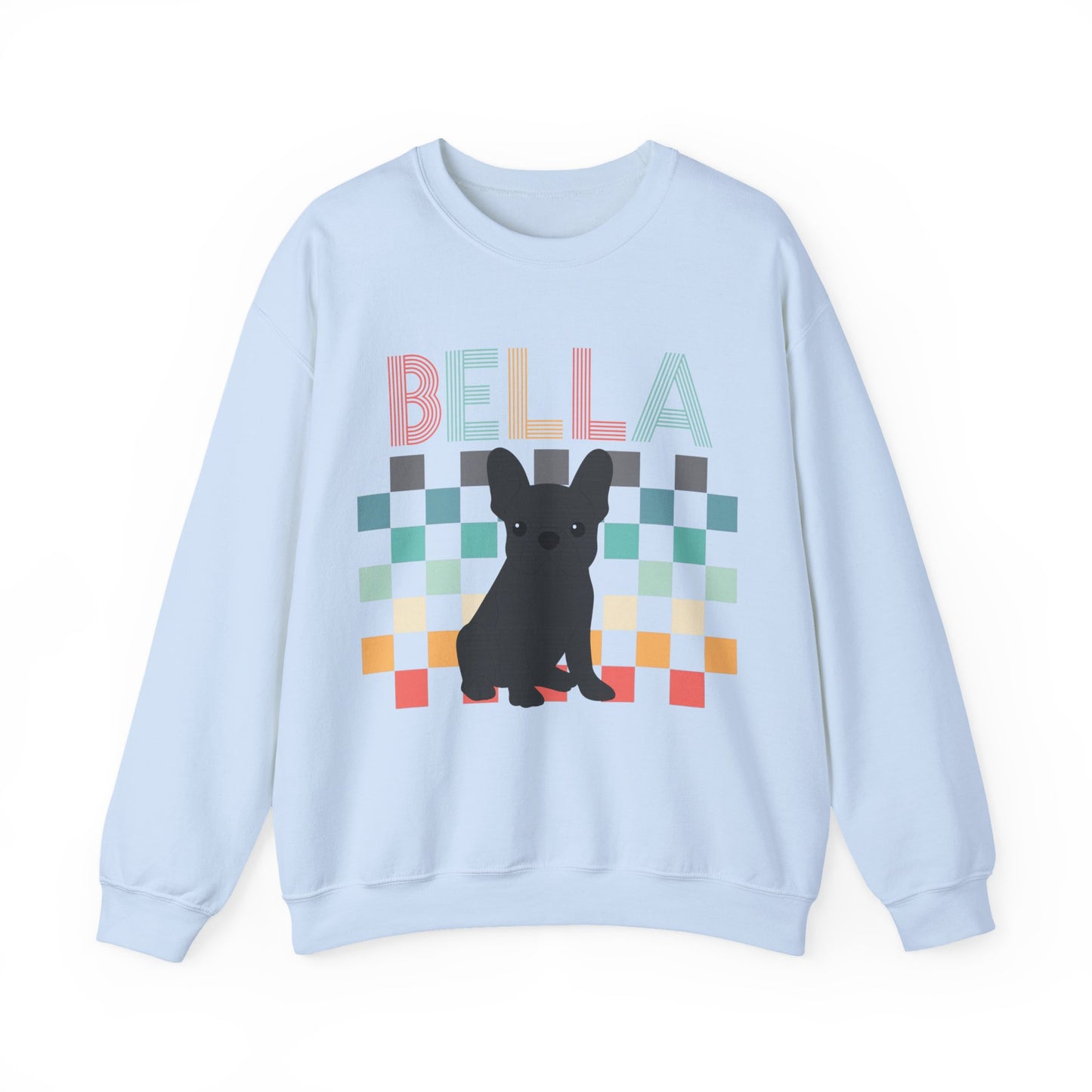 Black French Bulldog Retro Checkered Sweatshirt