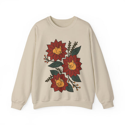 Fawn Frenchie Christmas Flower Sweatshirt