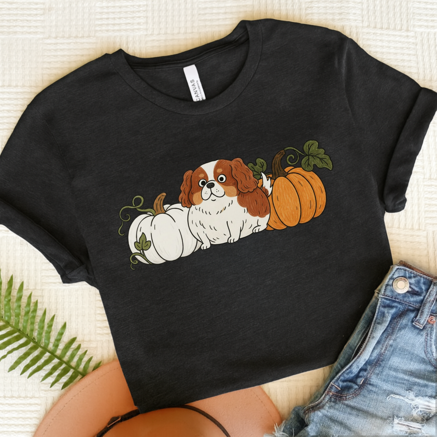 Blenheim Cavalier Pupkin Unisex Tshirt Dark Grey Heather