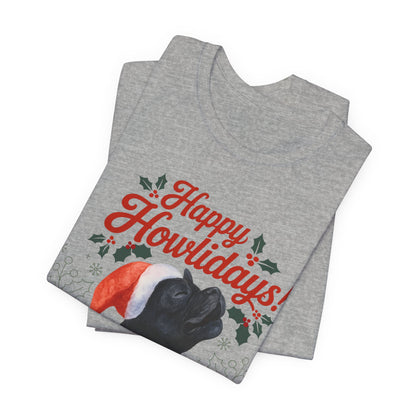 Black French Bulldog Happy Howlidays TShirt