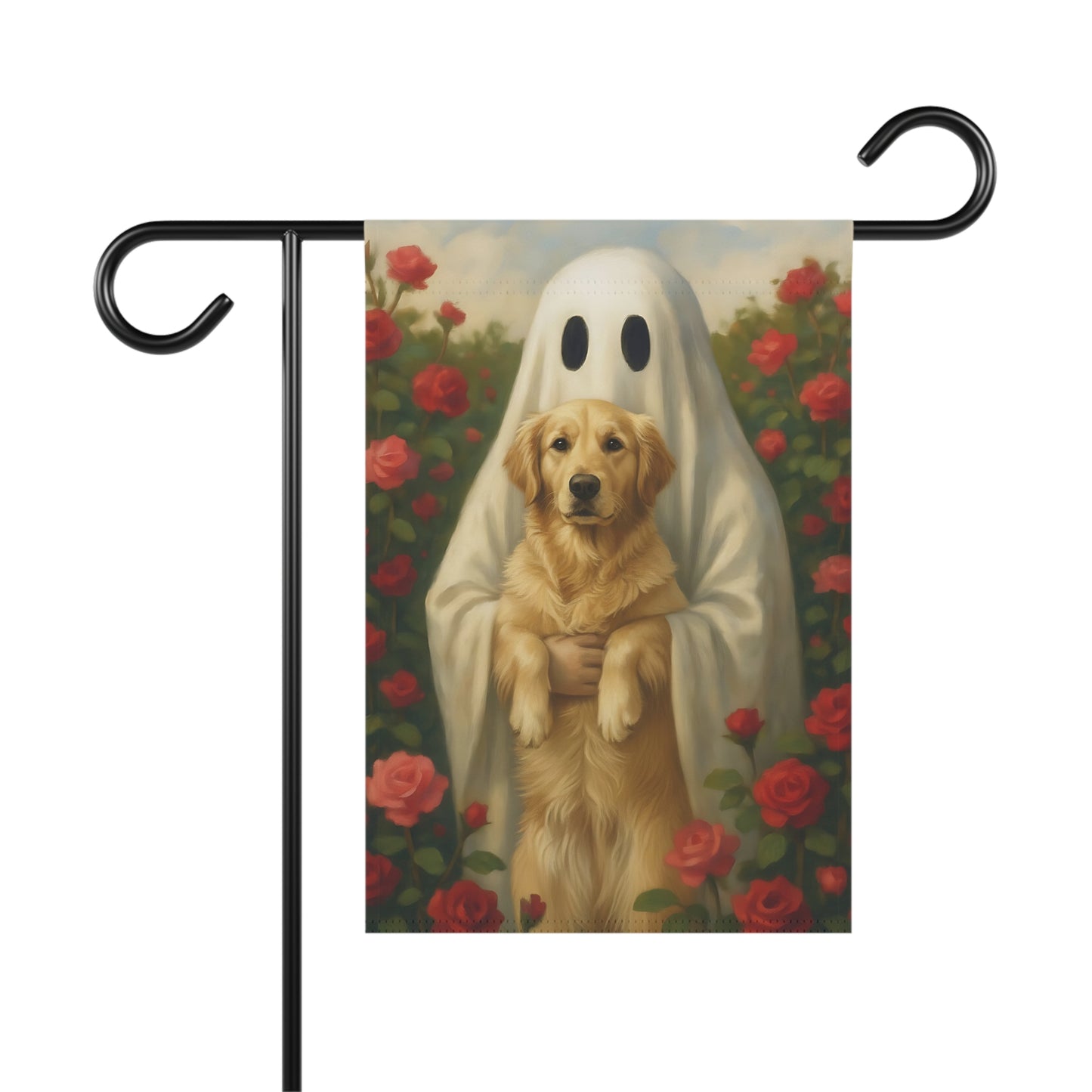 Golden Retriever Ghostie Garden Flag