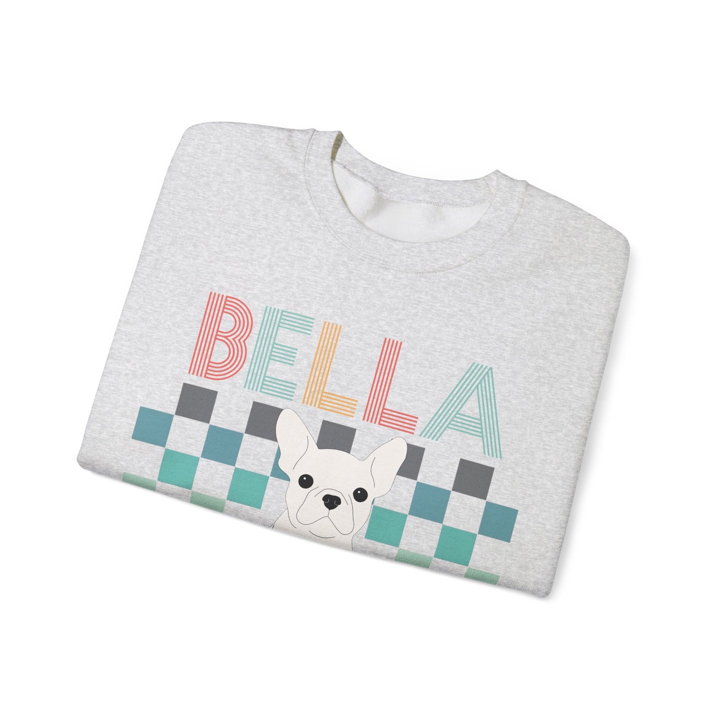 White Frenchie Checkered Sweatshirt