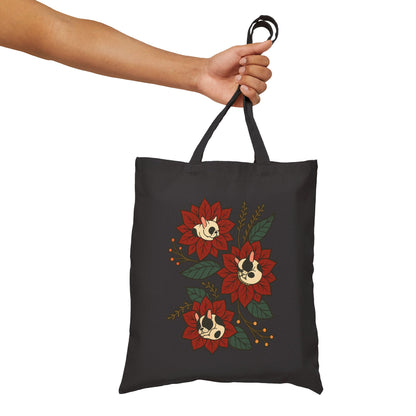 Piebald Frenchie Holiday Flower Sleeping Tote Bag