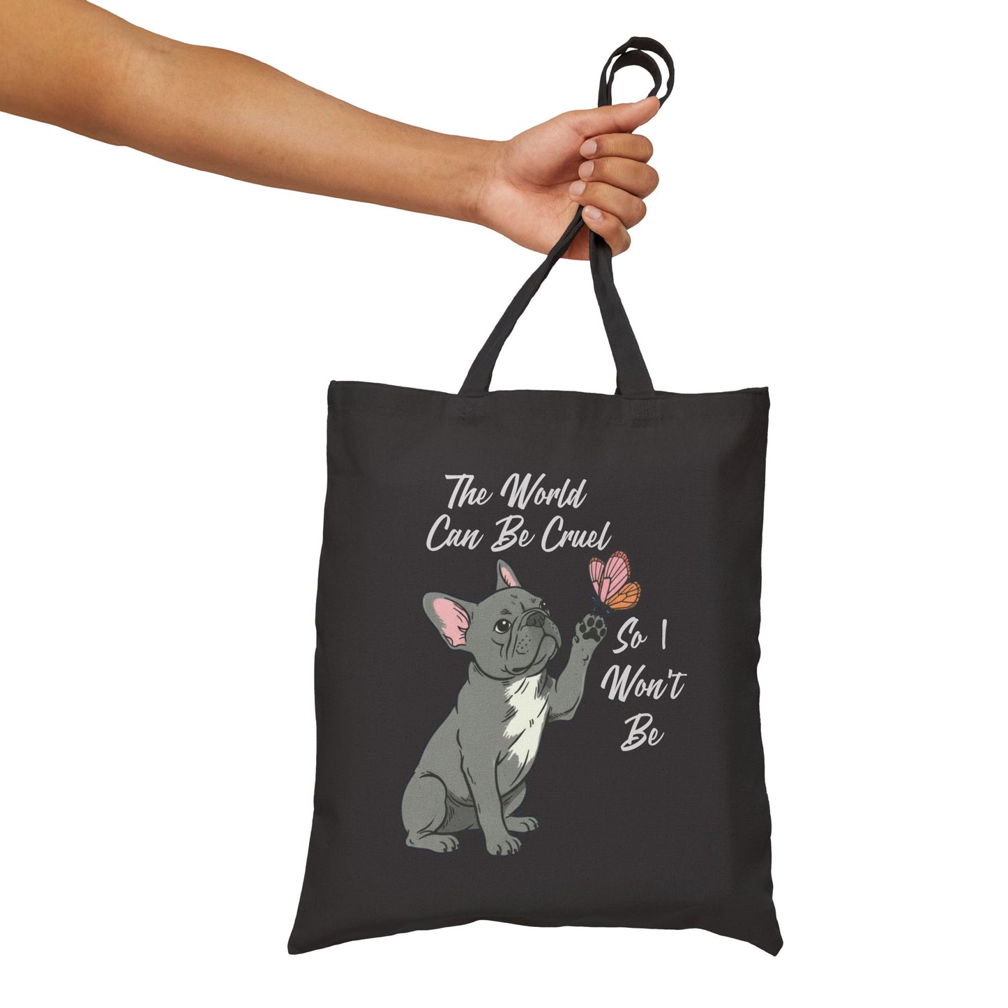 Cruel World Black Frenchie Tote Bag