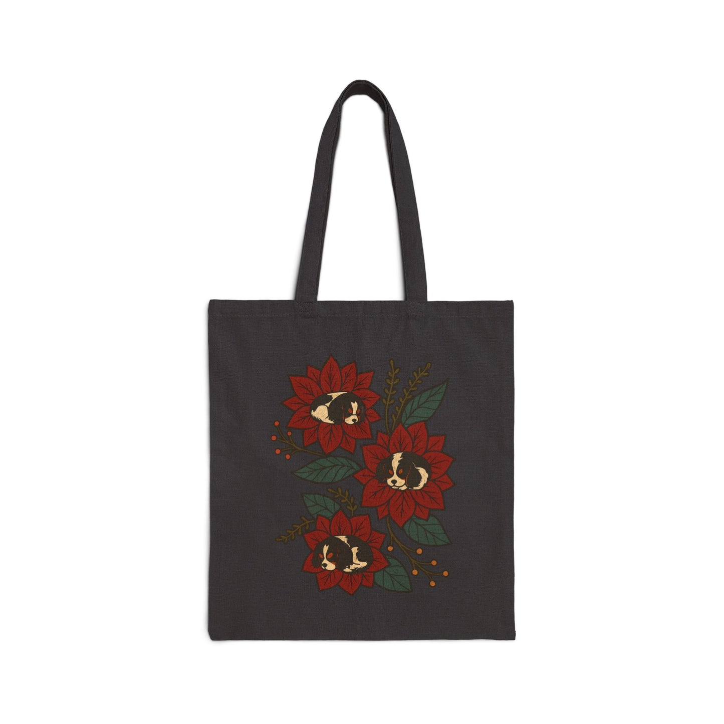 Tricolor Cavalier Holiday Flower Sleeping Tote Bag