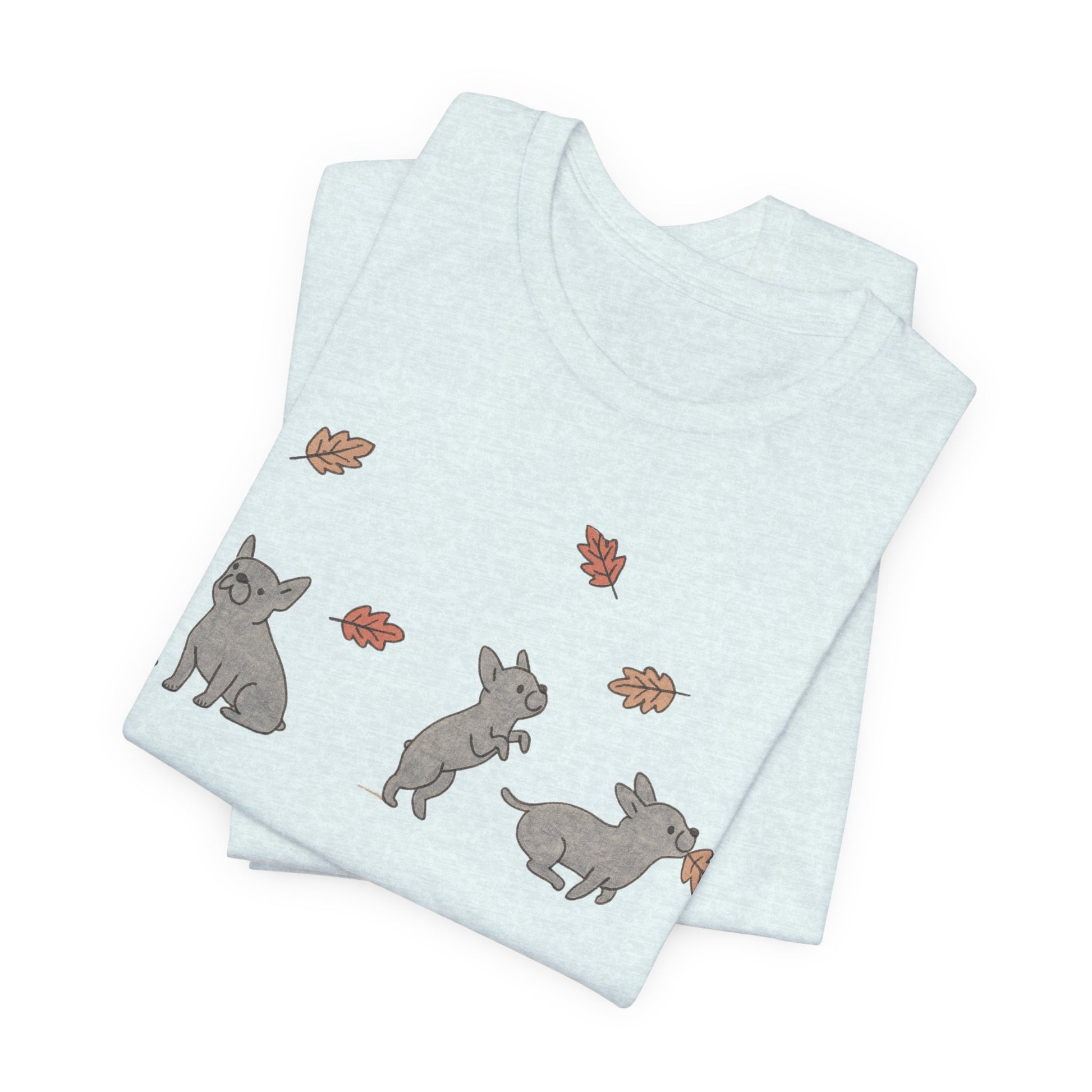 Black Frenchie Chasing Leaves TShirt