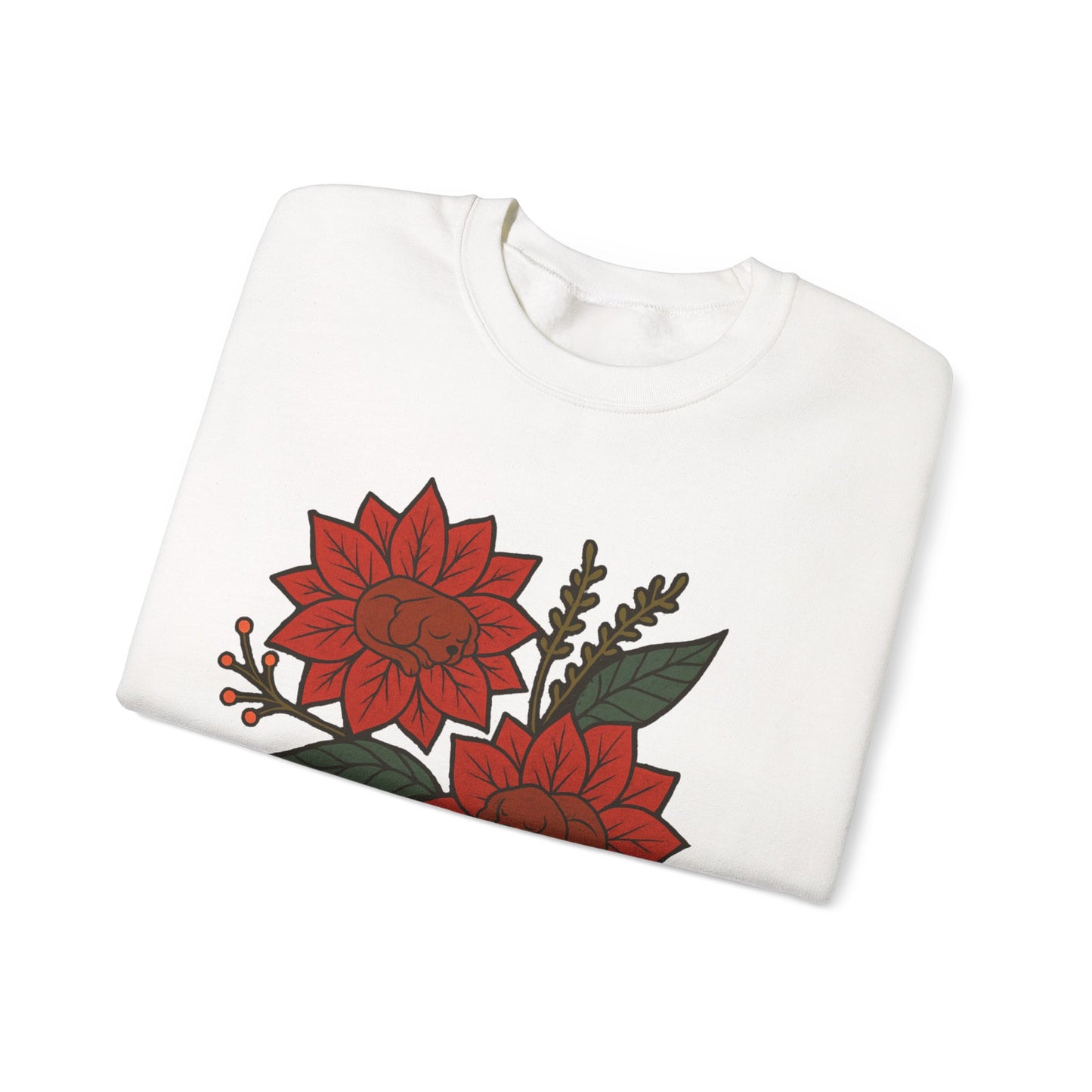 Ruby Cavalier Christmas Flower Sweatshirt