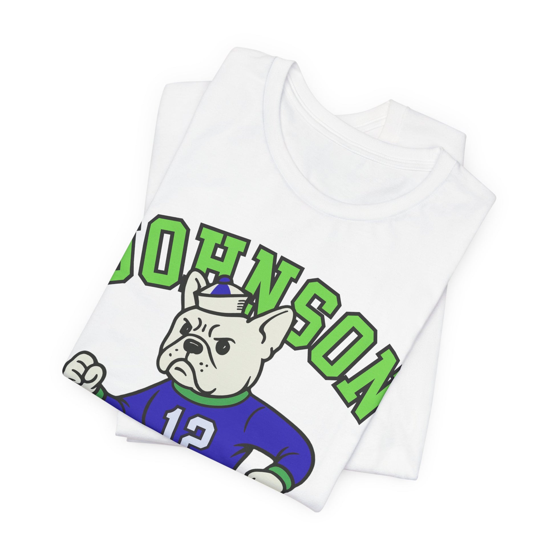 White Frenchie College Mascot TShirt