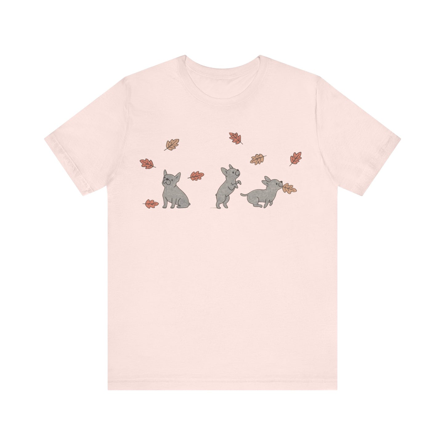 Black Frenchie Chasing Leaves TShirt