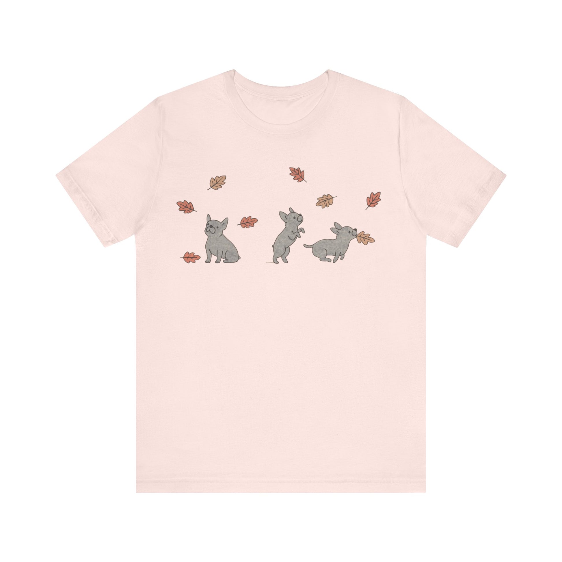 Black Frenchie Chasing Leaves TShirt
