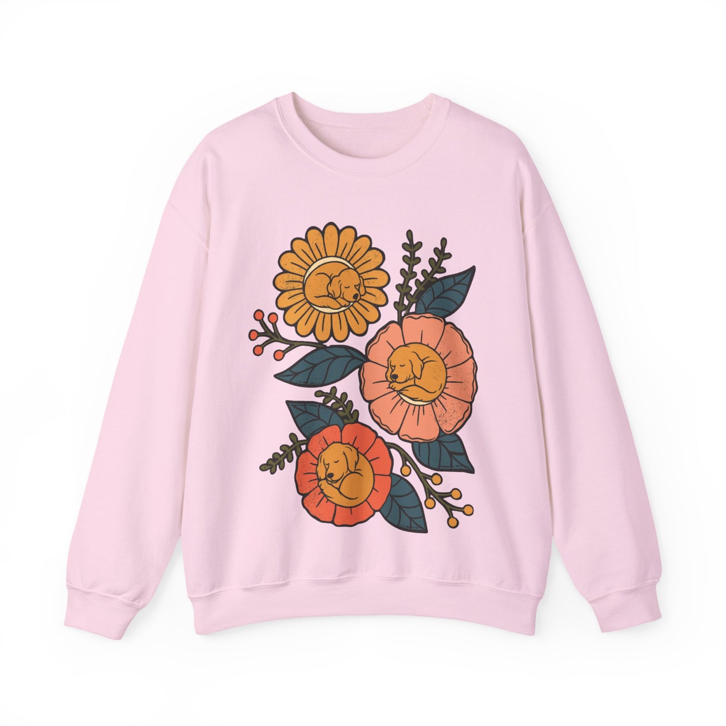 Golden Retriever Sleeping Flowers Sweatshirt