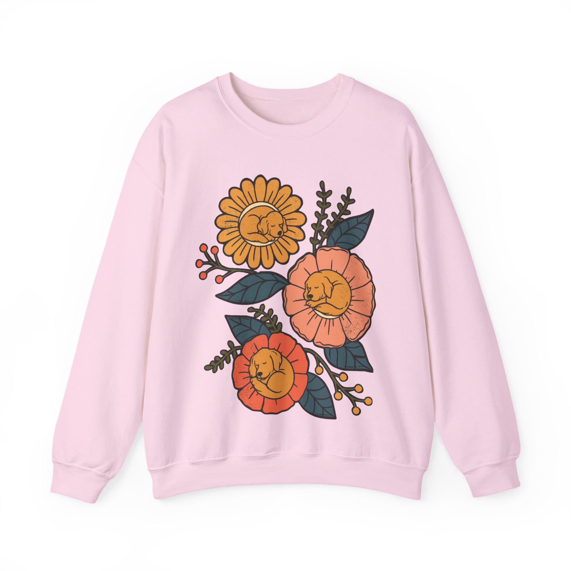 Golden Retriever Sleeping Flowers Sweatshirt