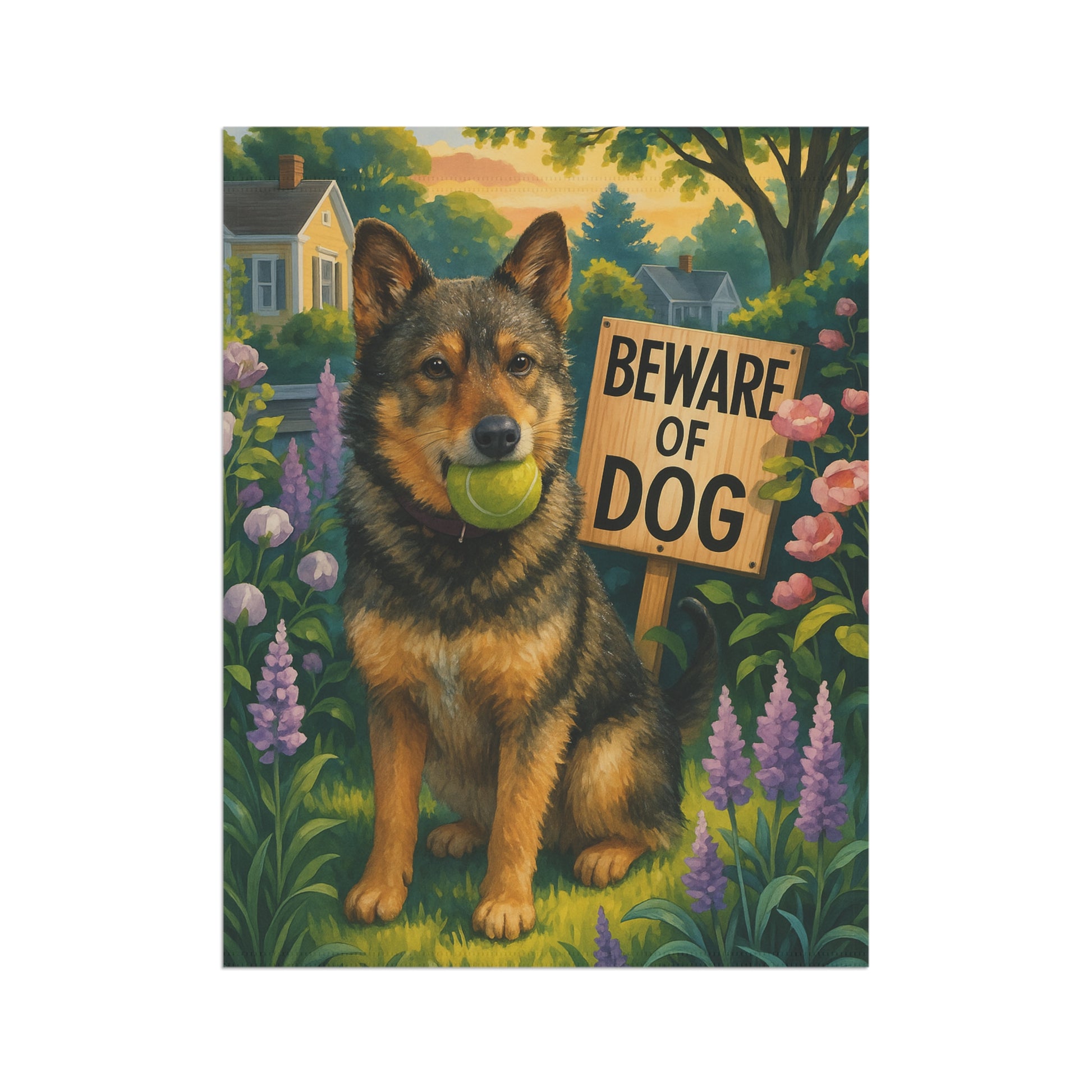 Custom Mutt Dog Beware Garden Flag