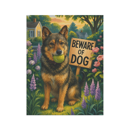 Custom Mutt Dog Beware Garden Flag