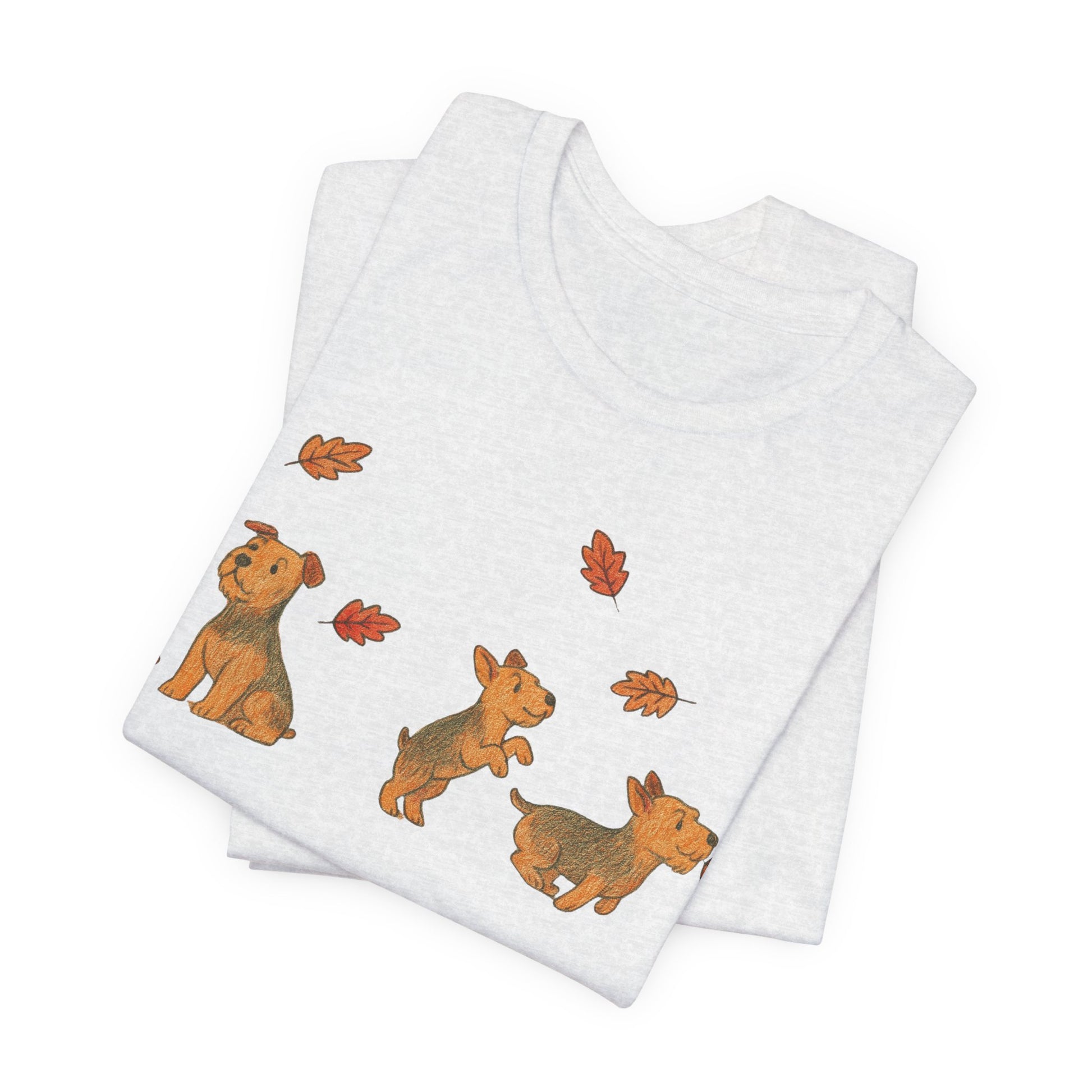 Airedale Terrier Chasing Leaves TShirt