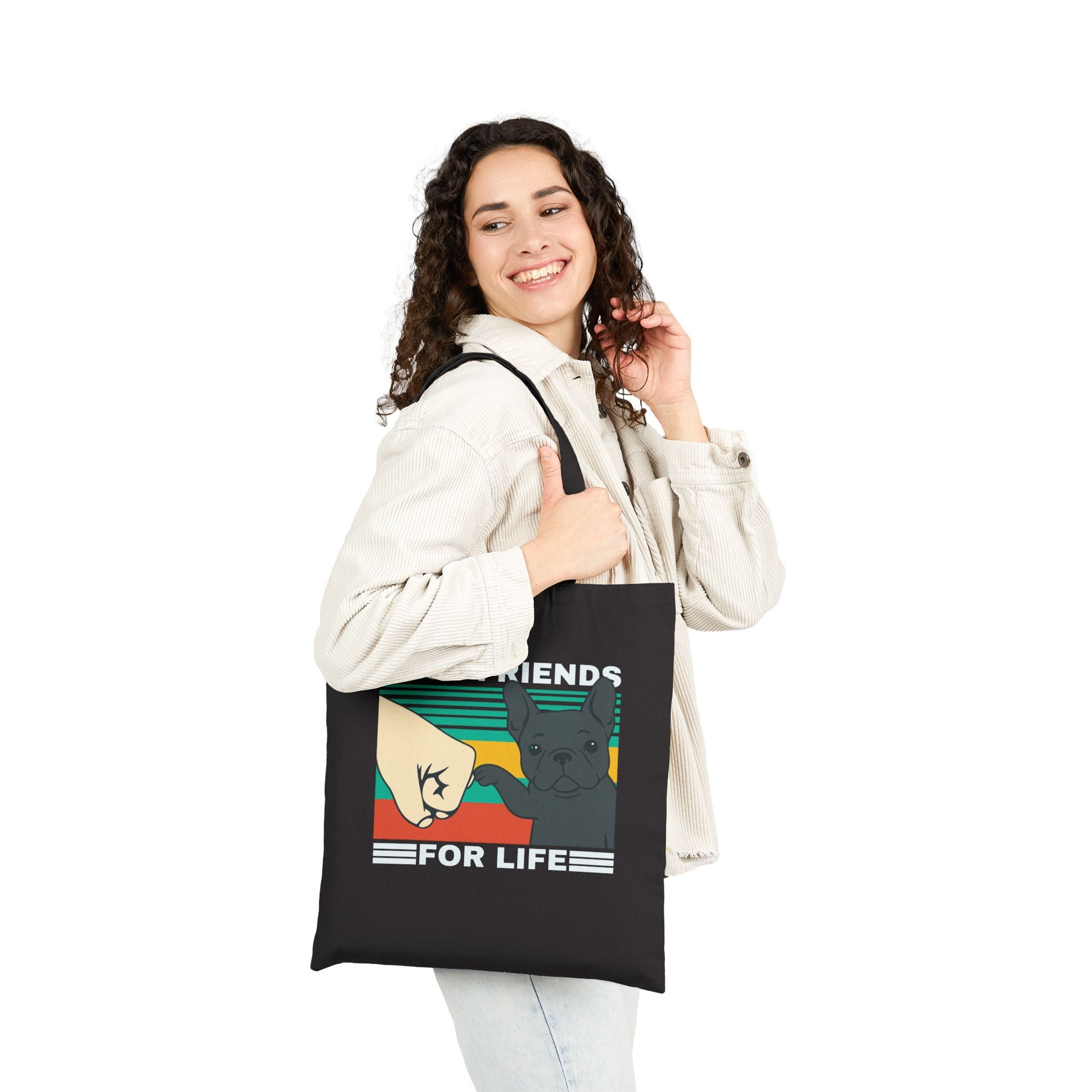 Black Frenchie Besties Tote Bag