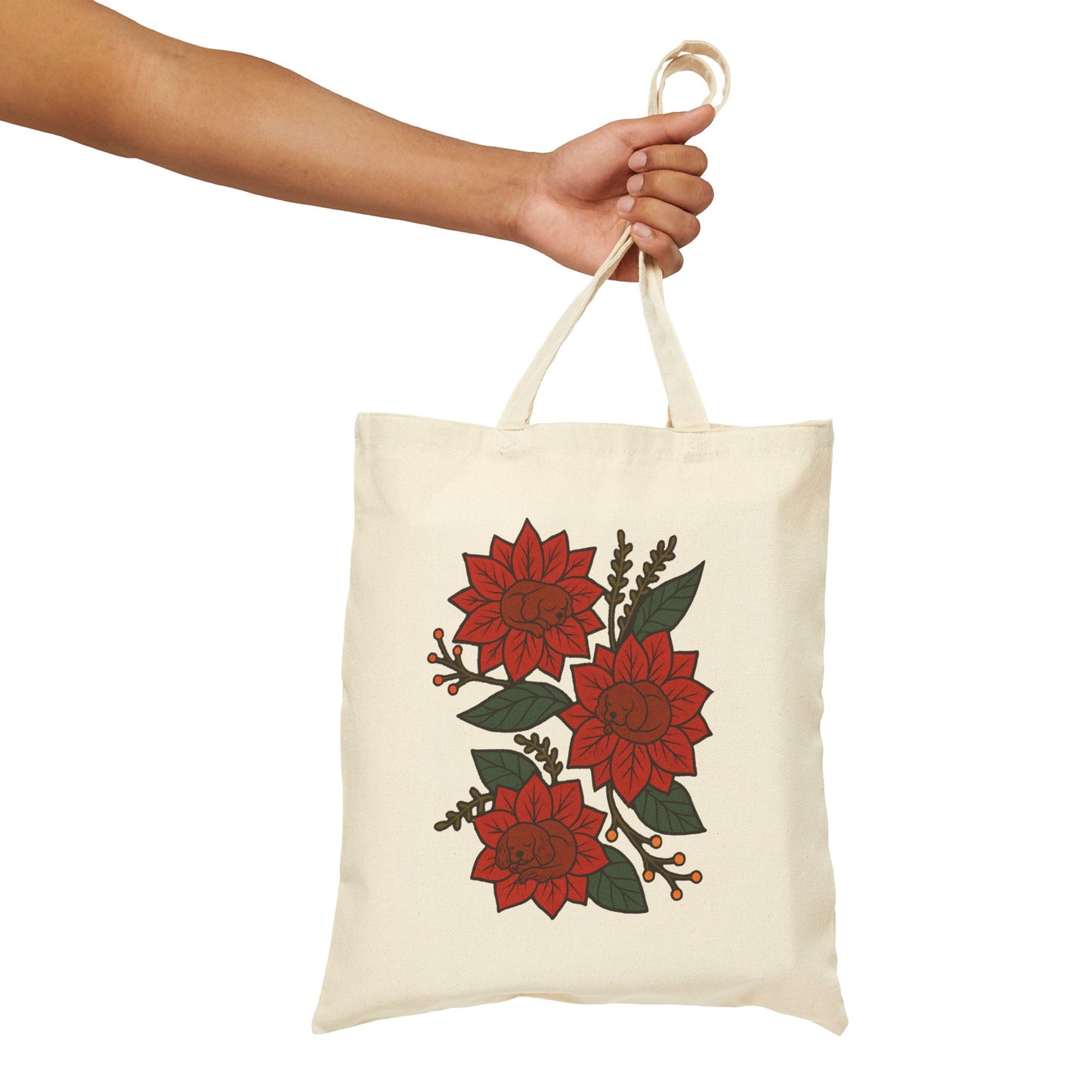 Ruby Cavalier Holiday Flower Sleeping Tote Bag