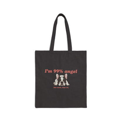 Piebald Frenchie Angel 1% Tote Bag