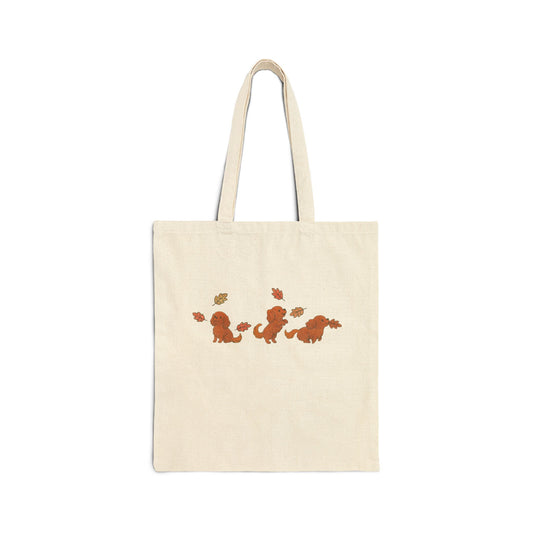 Ruby Cavalier Chasing Leaves Tote Bag