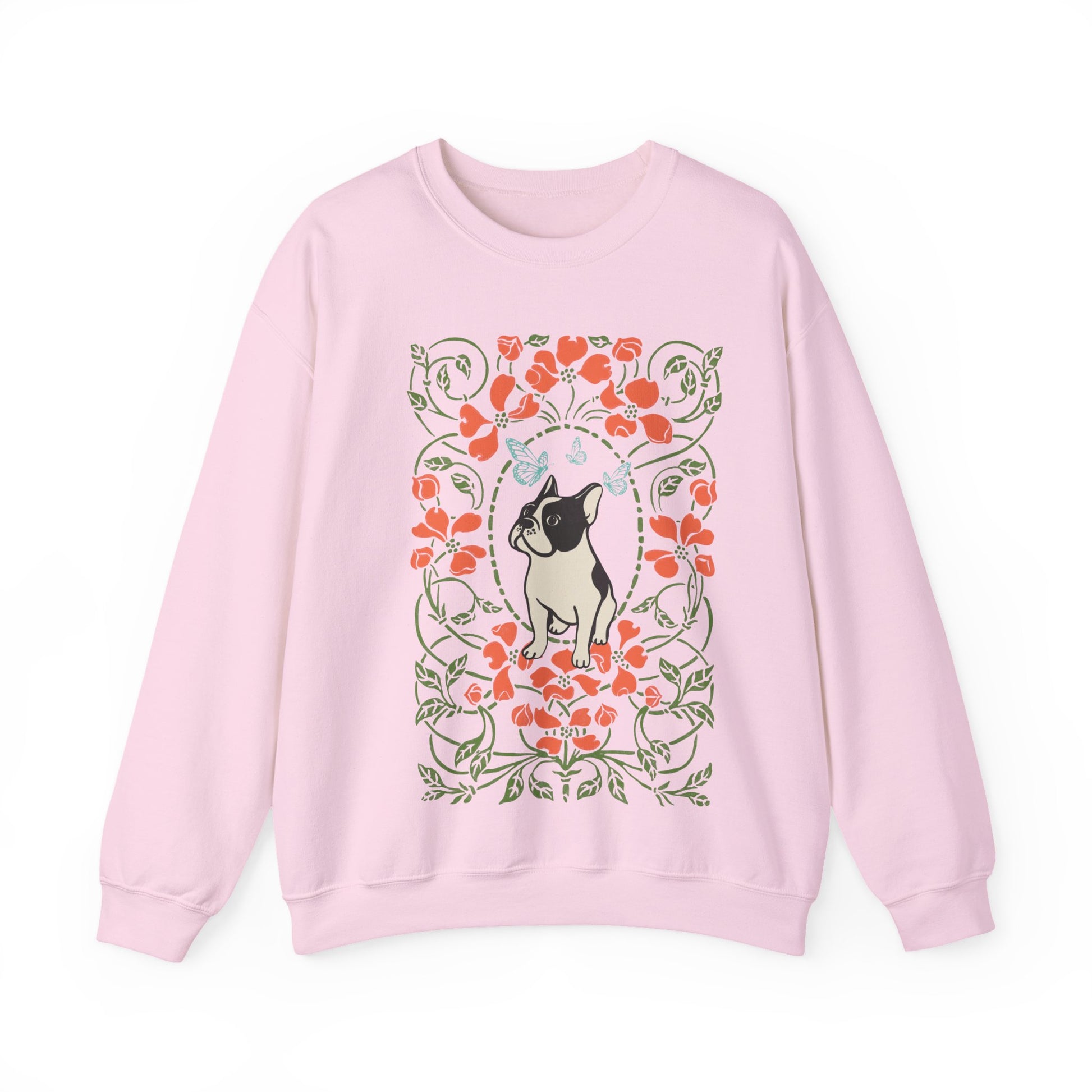 Piebald French Bulldog Butterfly Frame Sweatshirt