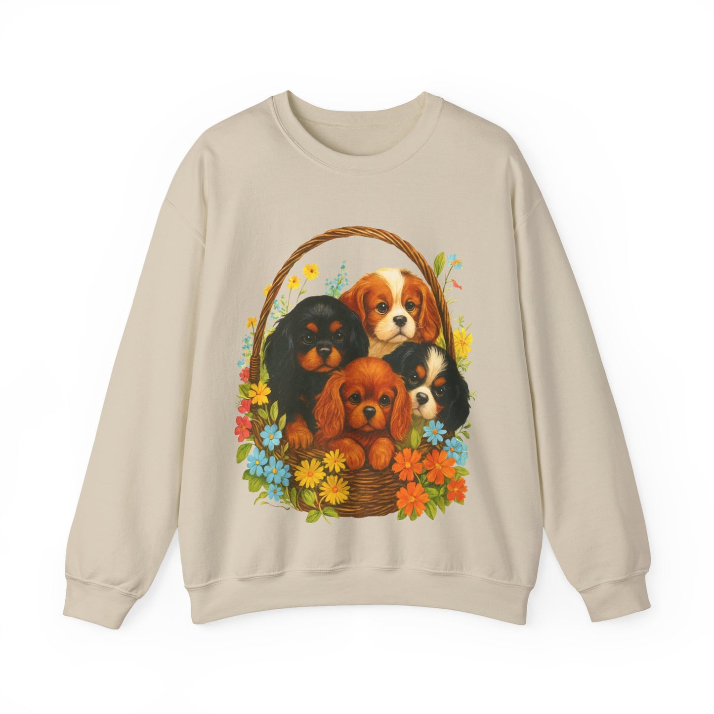 Cavalier Puppy Basket Sweatshirt