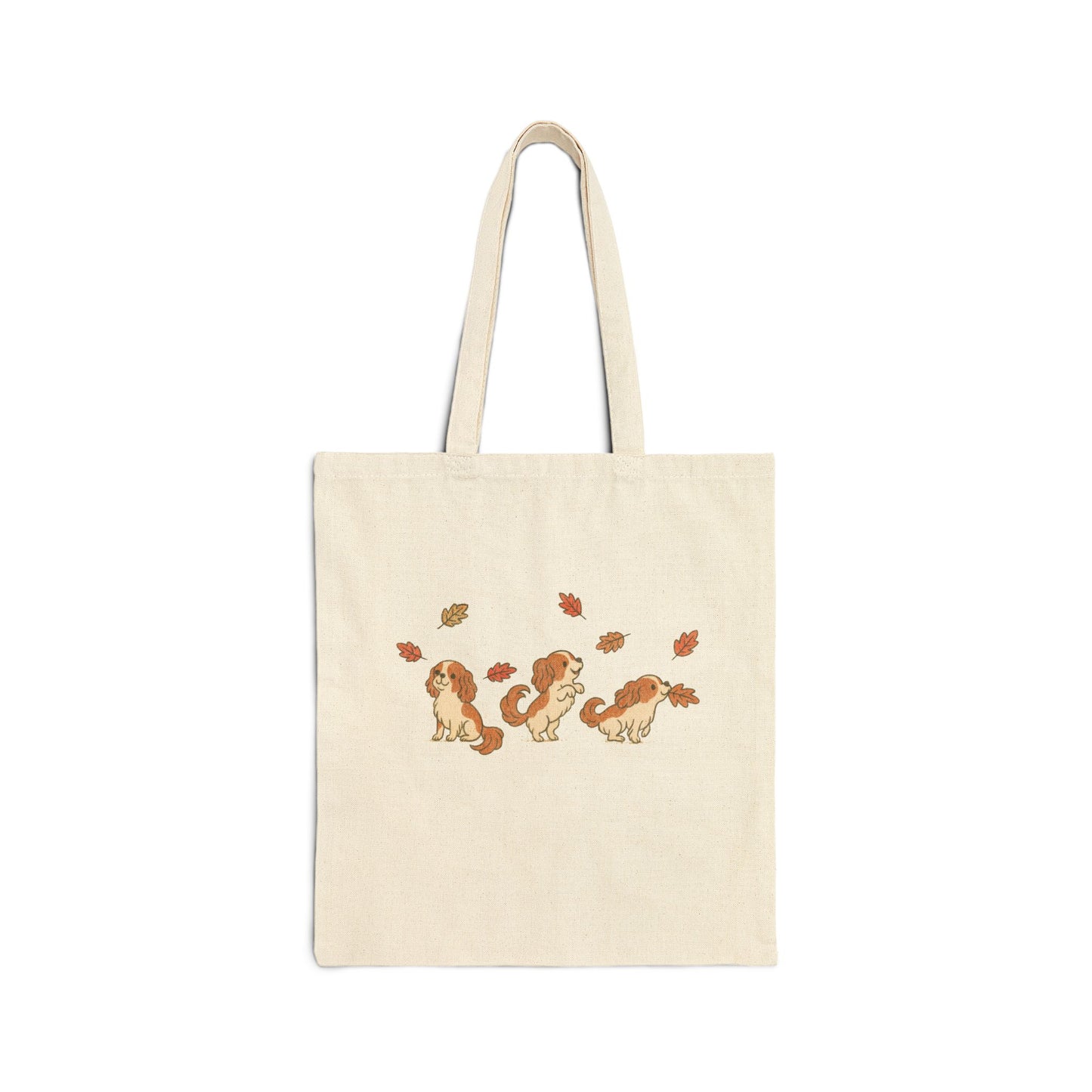 Blenheim Cavalier Chasing Leaves Tote Bag