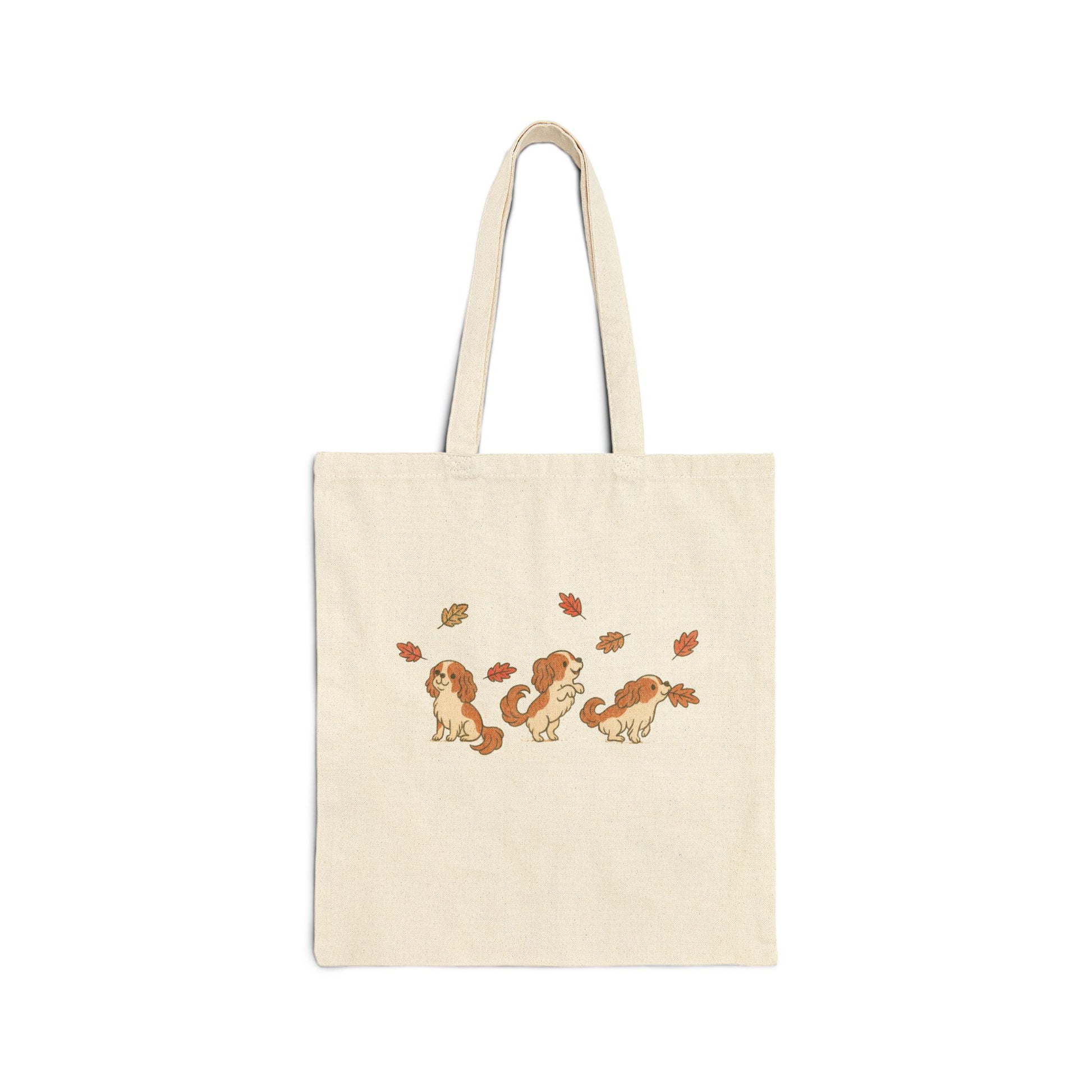 Blenheim Cavalier Chasing Leaves Tote Bag