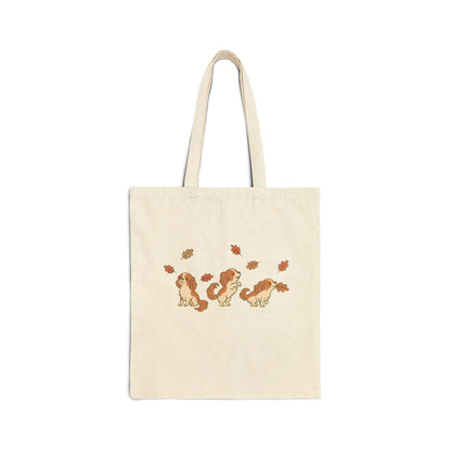 Blenheim Cavalier Chasing Leaves Tote Bag