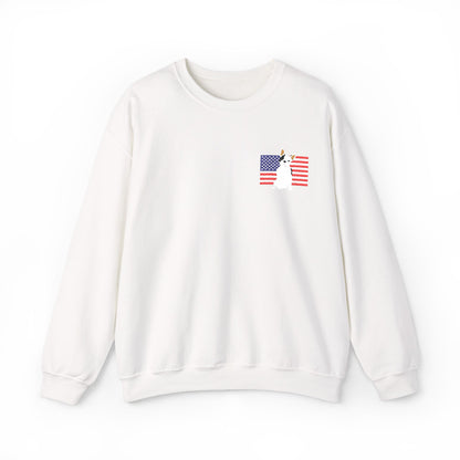 Embroidered Flag Piebald Frenchie Sweatshirt