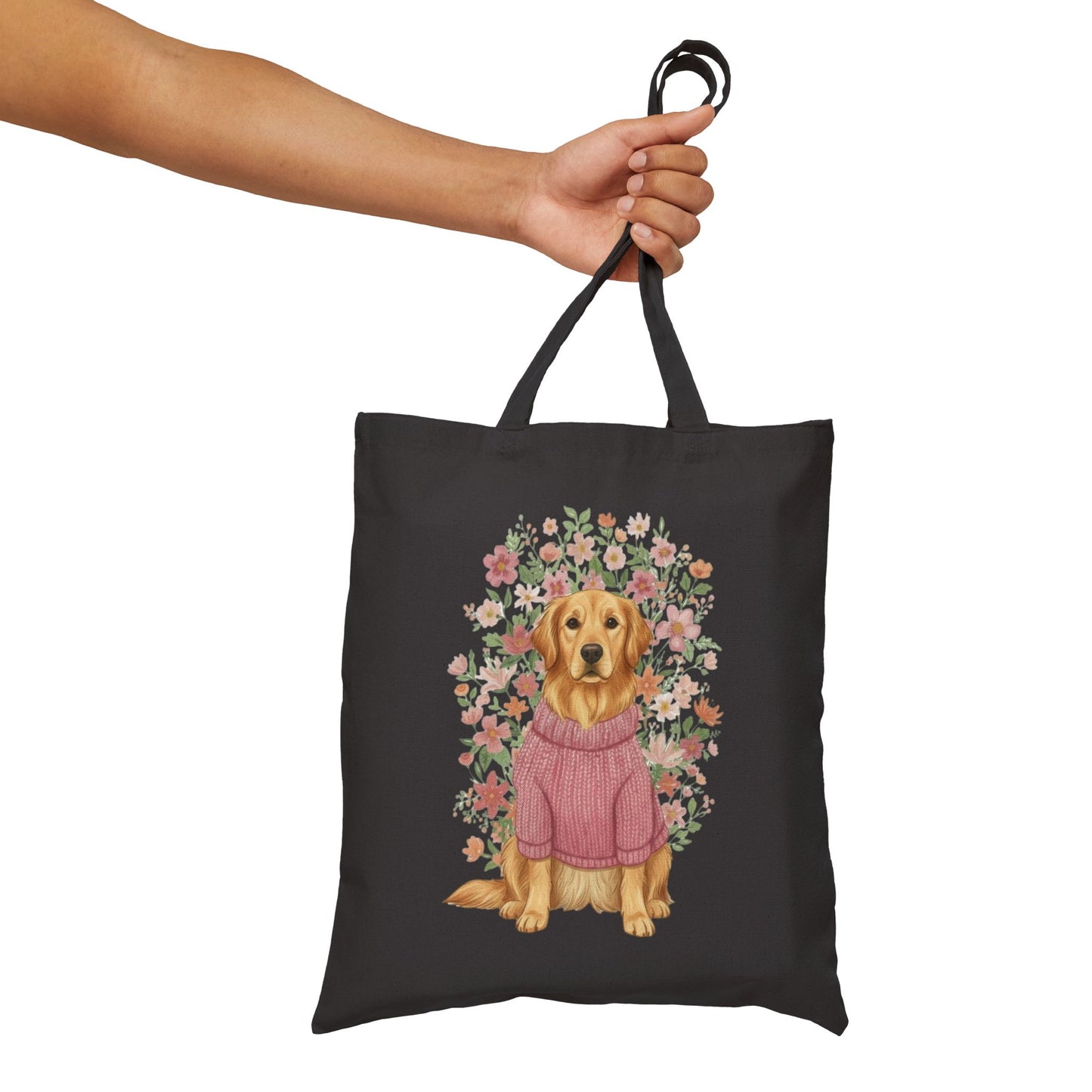 Golden Retriever Bouquet Tote Bag