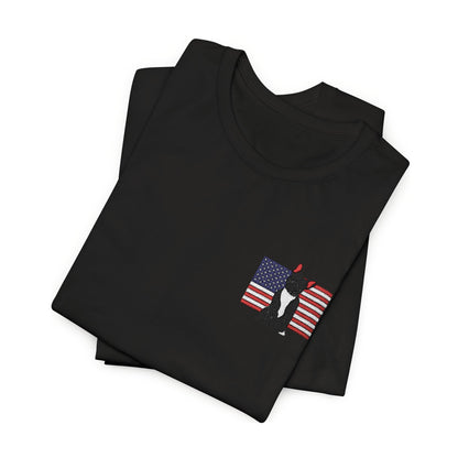 Embroidered Flag Black Frenchie TShirt